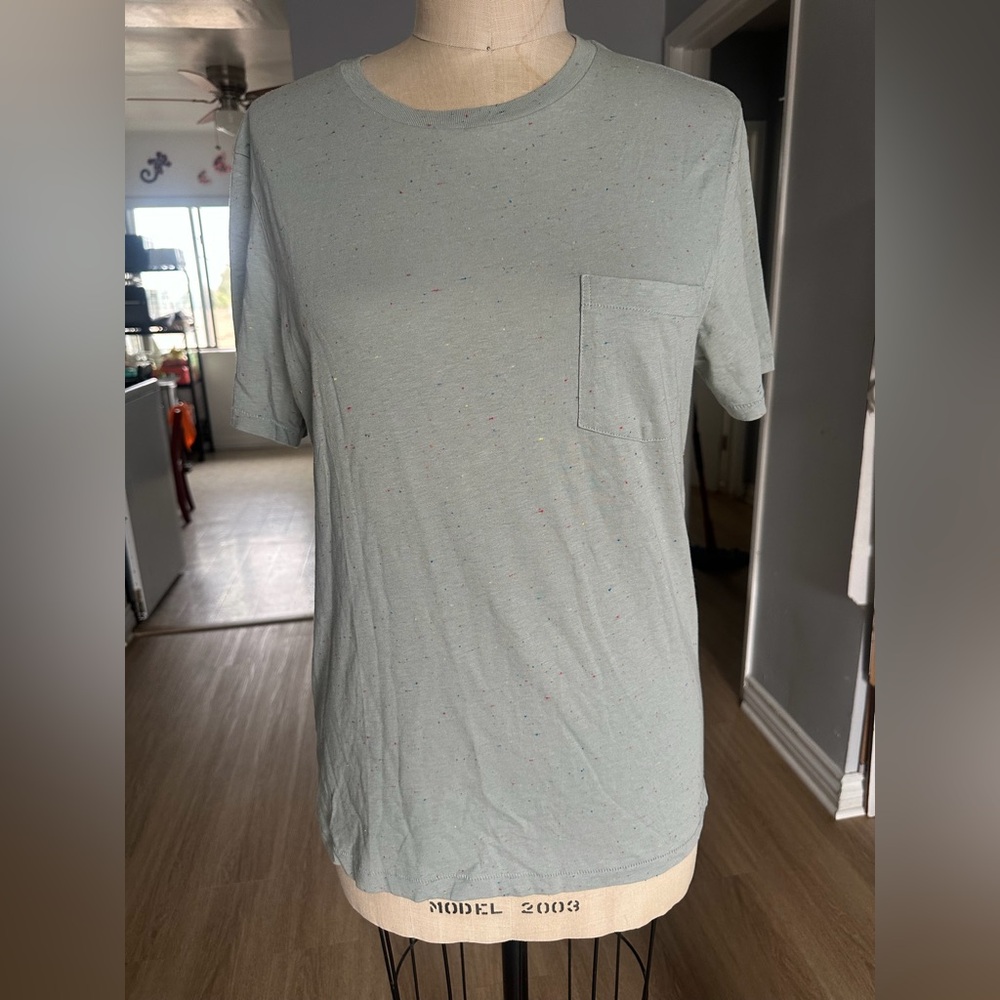 rag & bone Speckled Light Gray Short Sleeve Tee